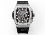 Hublot big bang unico transparent Silver Resin with diamond diameter 45mm Watch